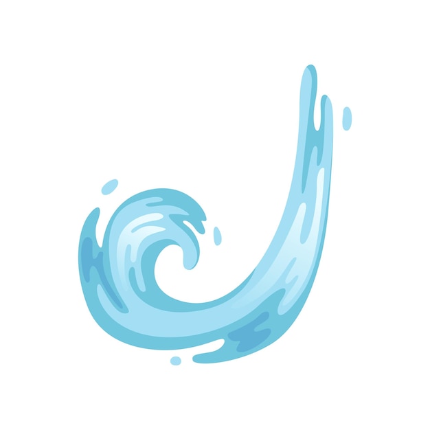 Vector de onda de onda de mar azul o océano ilustración sobre un fondo blanco