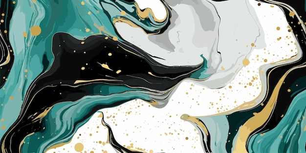 Vector de ondas de mármol líquido negro y azulado
