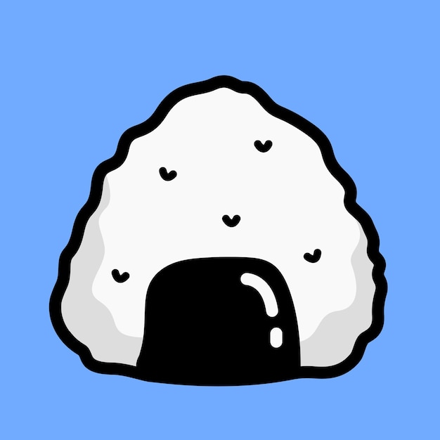 Vector de onigiri Ilustración de platos de comida japonesa Vector de comida tradicional y deliciosa Vector