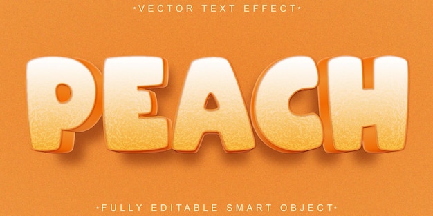 El vector Orange Cartoon Peach es un objeto inteligente totalmente editable con efecto de texto.