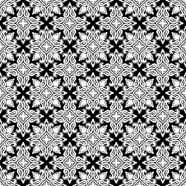 Vector oriental clásico patrón blanco y negro fondo abstracto sin costuras