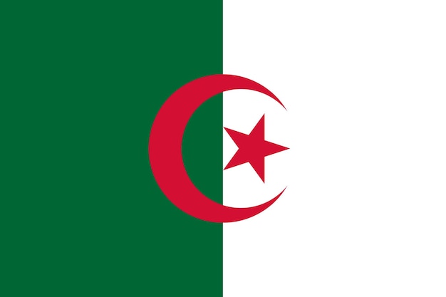 Vector original y simple de la bandera de Argelia aislado en colores oficiales y proporción correctamente