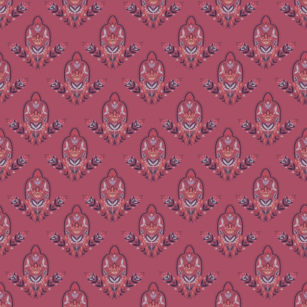 Vector de ornamentación floral de fondo rojo