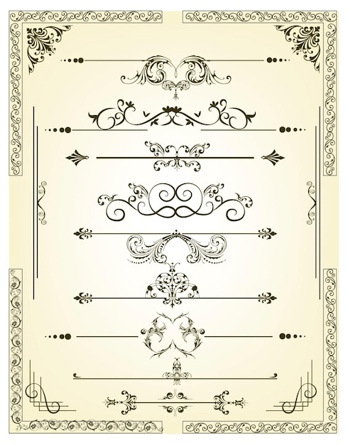 Vector de ornamentación vintage totalmente editable