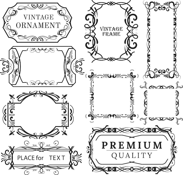 Vector de ornamentación vintage totalmente editable