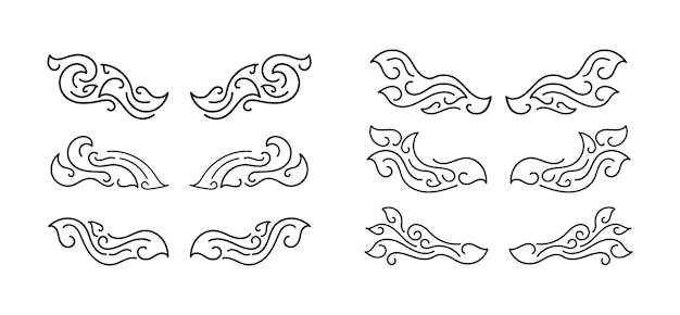 Vector de ornamento de colección de conjunto de elementos de fronteras de oro