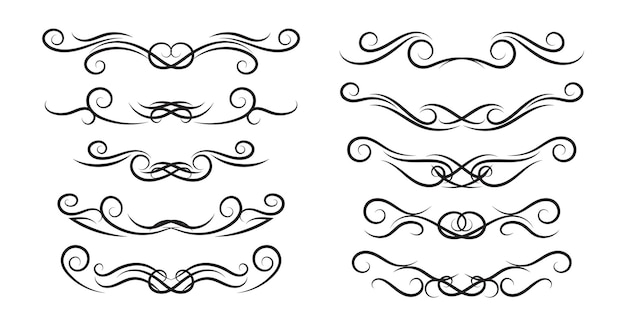 Vector de ornamento de colección de conjunto de elementos de fronteras de oro