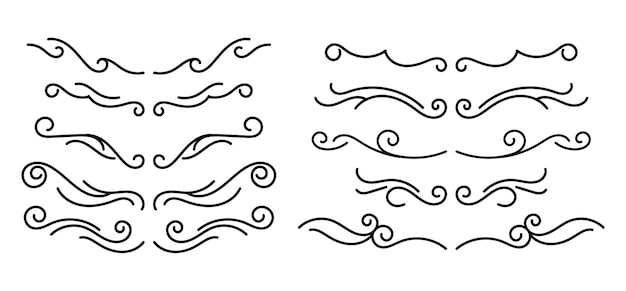 Vector de ornamento de colección de conjunto de elementos de fronteras de oro