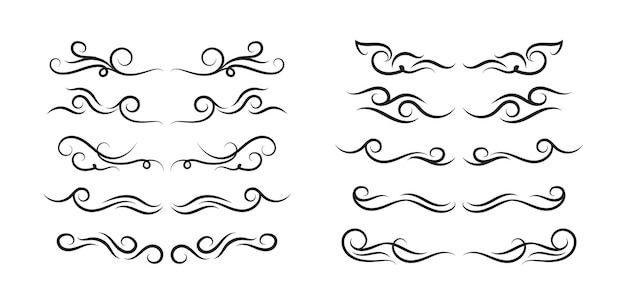 Vector de ornamento de colección de conjunto de elementos de fronteras de oro