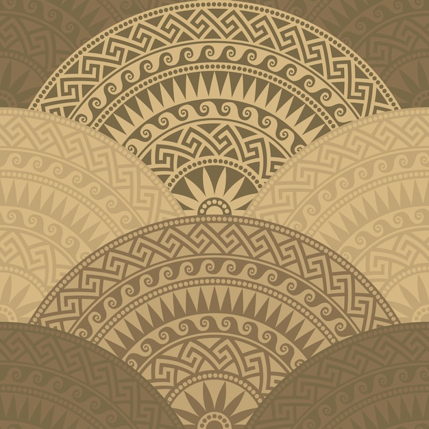 Vector ornamento redondo griego transparente, meandro