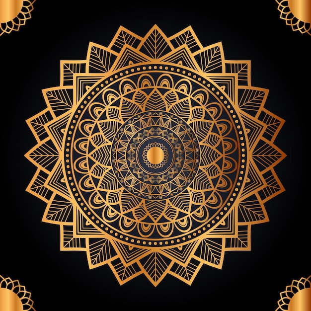 Vector de oro de fondo de mandala de lujo