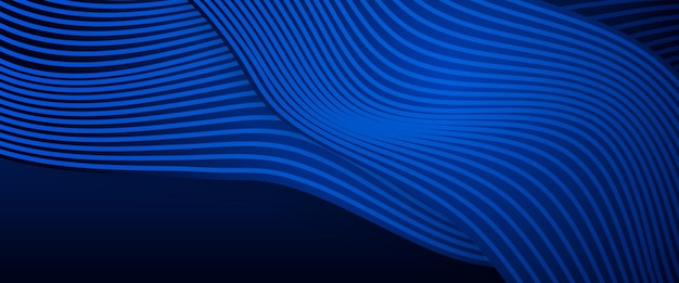 Vector oscuro azul y negro abstracto moderno y simple banner con brillo línea futurista 3D traje para portada cartel banner folleto encabezado sitio web vector
