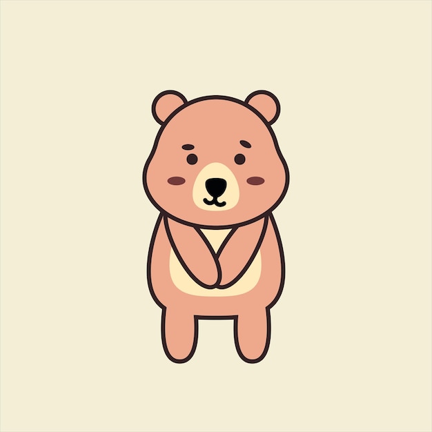 vector de oso avergonzado