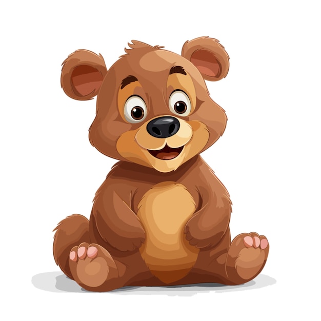 Vector de oso sobre fondo blanco