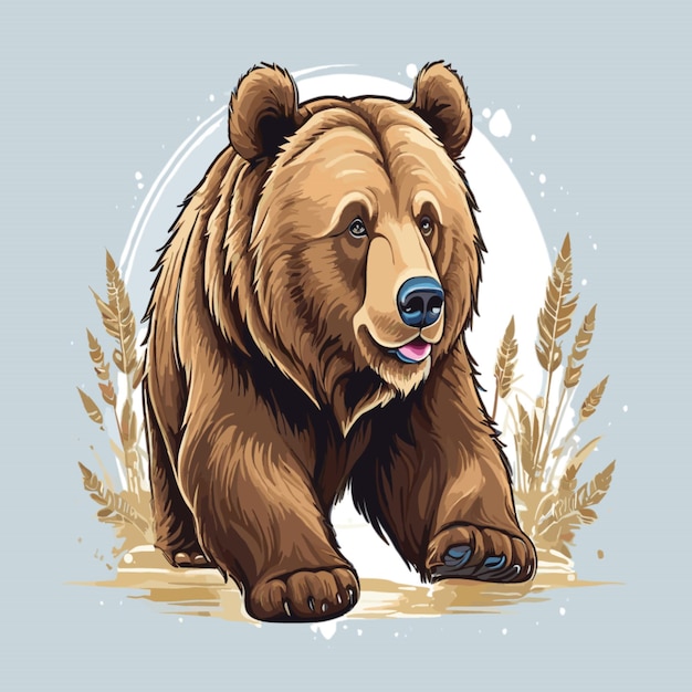 Vector de oso sobre un fondo blanco