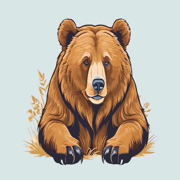 Vector de oso sobre un fondo blanco