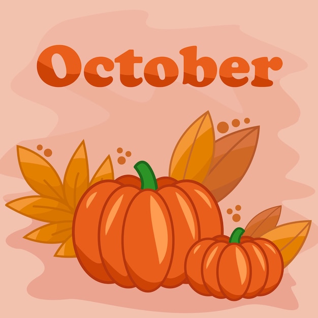 Vector otoño ilustración calabaza otoño sentimiento de otoño octubre