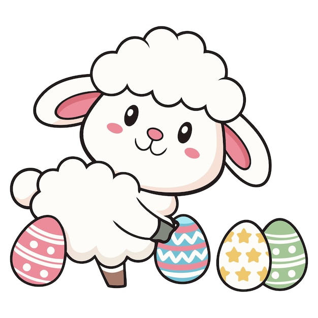 Vector de las ovejas de Pascua
