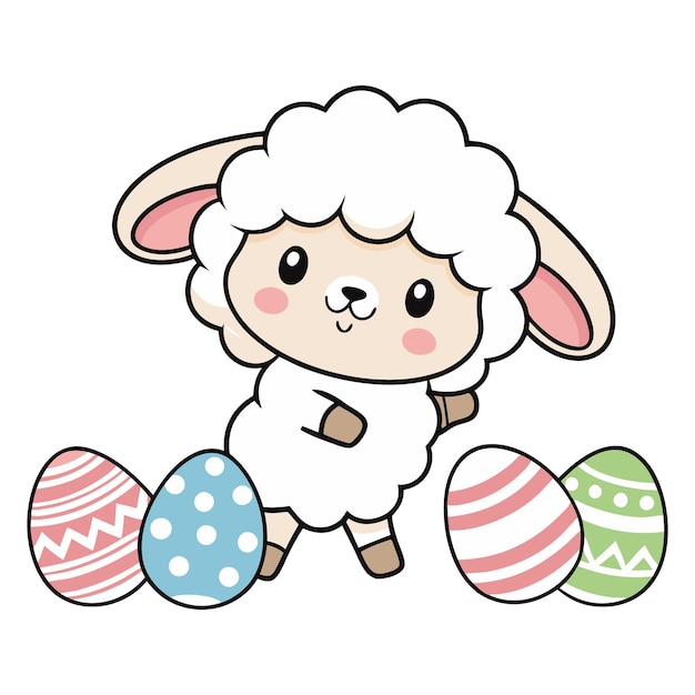 Vector de las ovejas de Pascua