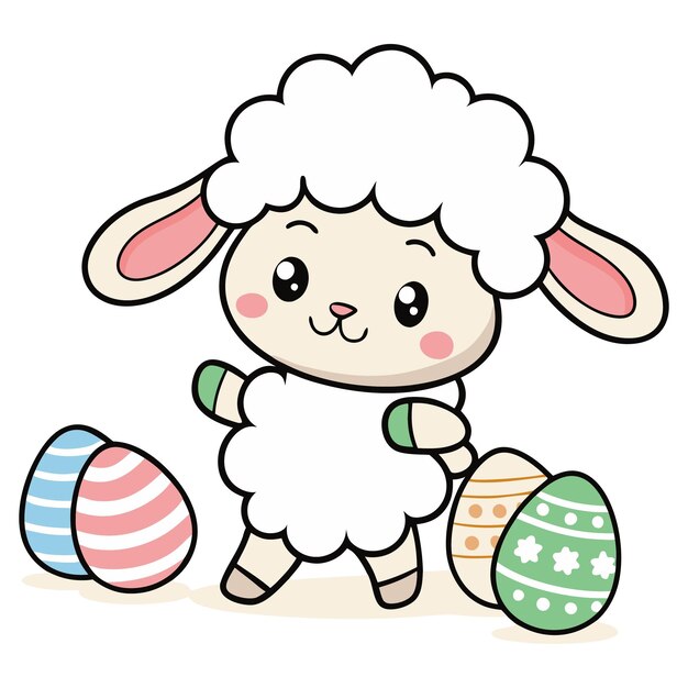 Vector de las ovejas de Pascua