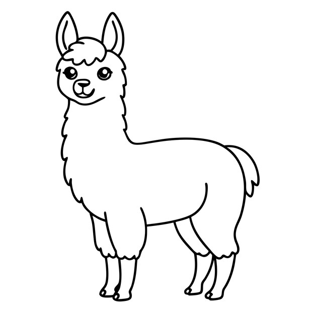 Vector de la página de colorear llama