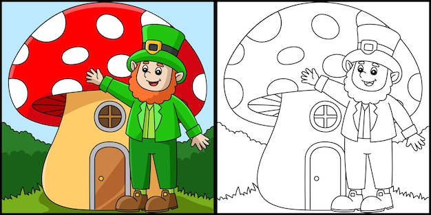 Vector de página para colorear de setas del día de San Patricio