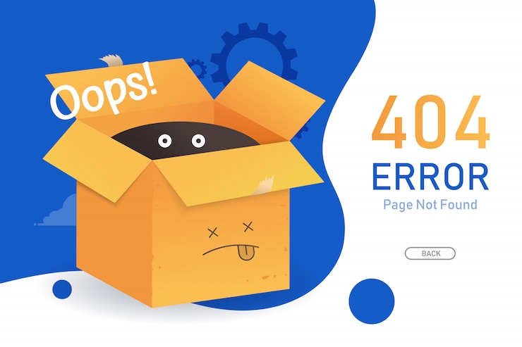 Vector vector de página de error 404 no encontrado con plantilla de diseño gráfico de arco para sitio web