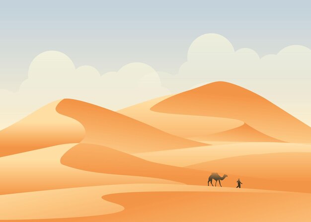 Vector vector de paisaje del desierto de áfrica