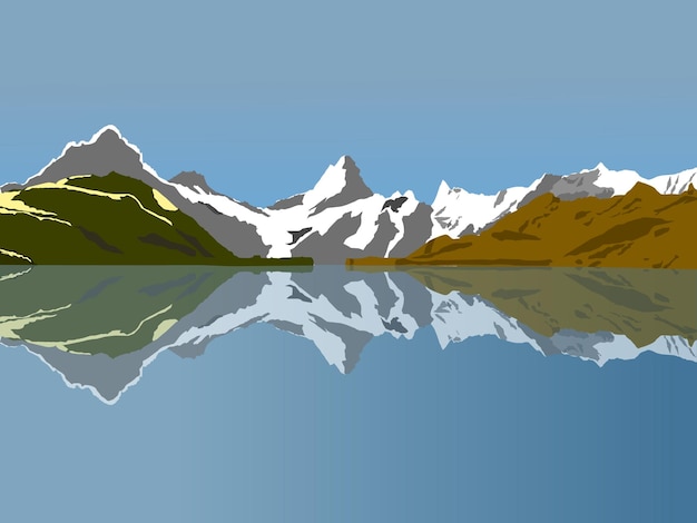 Vector vector de paisaje de montaña