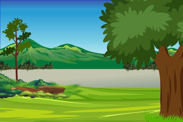 vector un paisaje de naturaleza plana