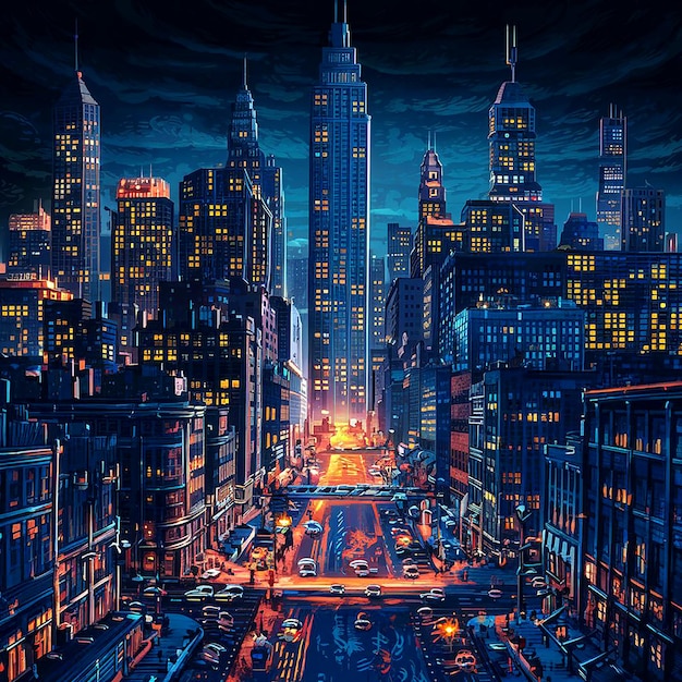 Vector un paisaje urbano por la noche aislado