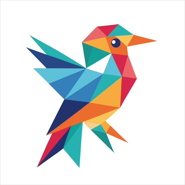 Vector vector de pájaros de bajo color polimétrico arte gráfico