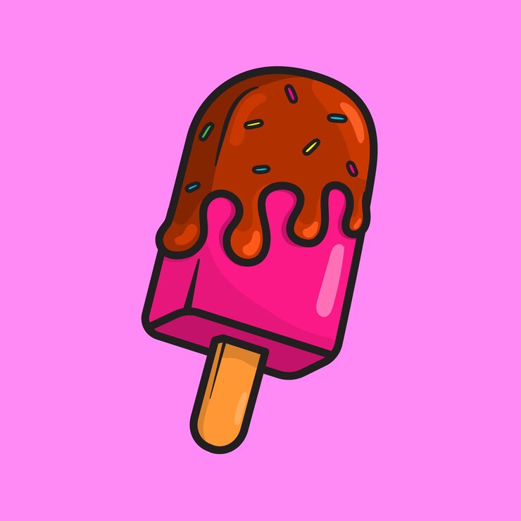 Vector de palomitas de chocolate delicioso en un fondo rosado