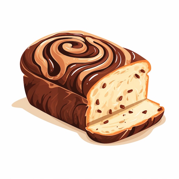 vector pan comida chocolate dulce ilustración desayuno merienda postre aislado panadería me