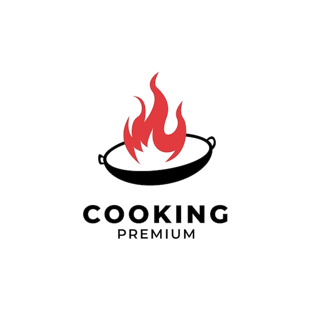 Vector pan con una idea de ilustración de concepto de diseño de logotipo de fuego