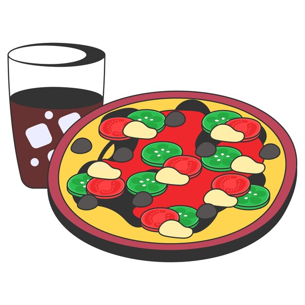 Vector de pan plano básico italiano Comida rápida Comida chatarra popular barato buen gusto bocadillo tradicional