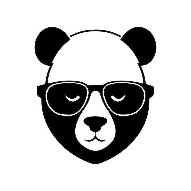 Vector vector de panda sin gafas de sol