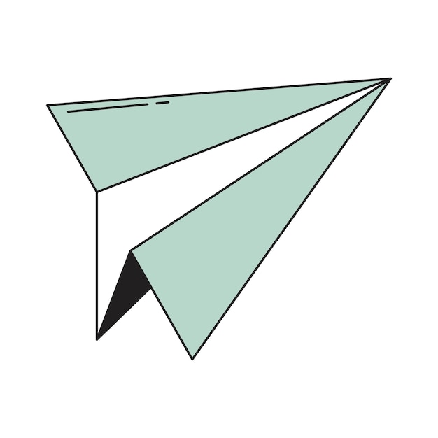 Vector de papel de avión Icono de boceto de avión de papel para sitio web o aplicación infográfica