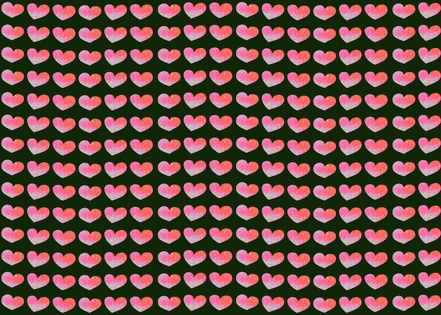 Vector de papel de envoltura con un patrón sin costuras de corazones de colores rosados