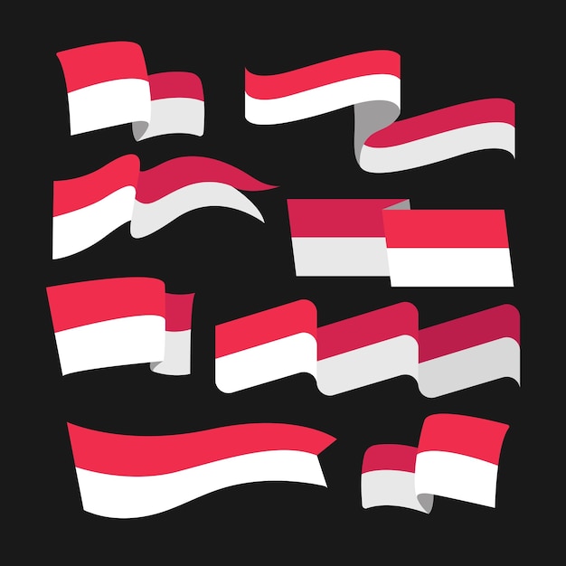 Vector de paquete de bandera de indonesia