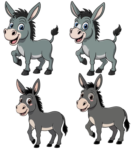 Vector de paquete de burro de dibujos animados