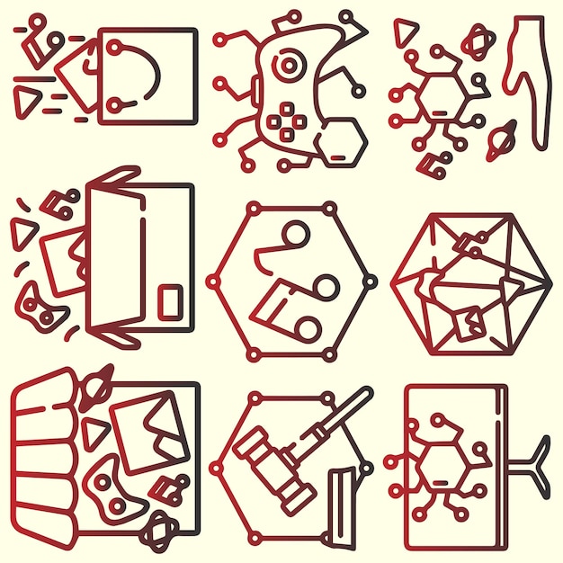 Vector del paquete de iconos de Nft