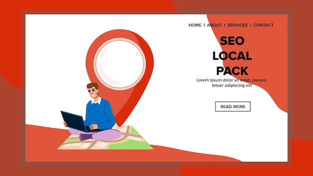 Vector de paquete local de optimización de seo