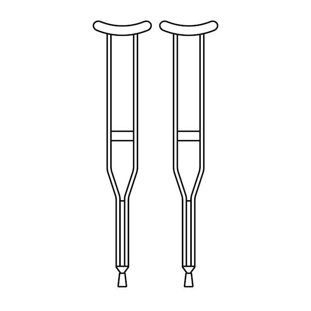 Vector vector par plano del icono de la muleta