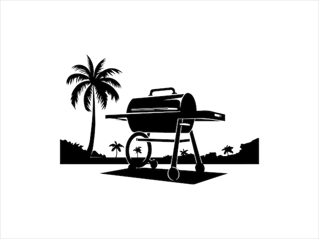 Vector vector de parrilla de barbacoa para imprimir bajo demanda parrillas de barbacoa aisladas en blanco