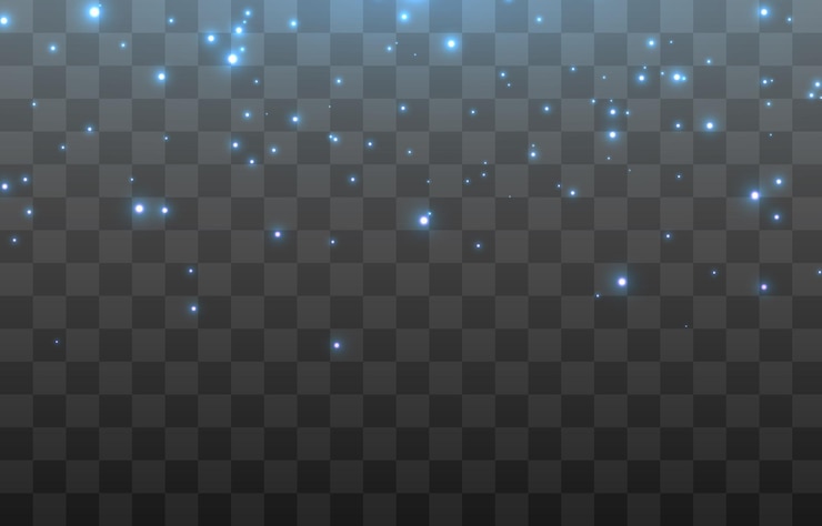 Vector vector partículas de luz azul caen del cielo polvo mágico resplandor png resplandor mágico luz azul