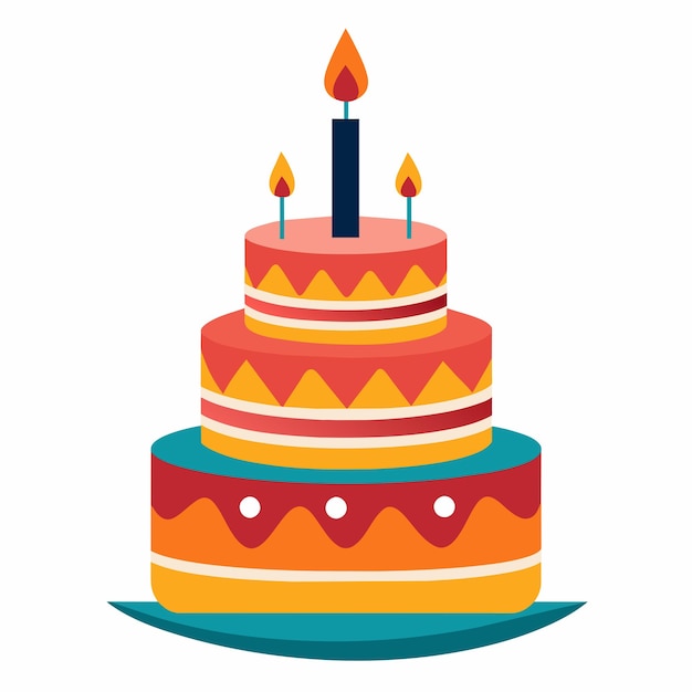 Vector de pastel de cumpleaños mínimo fondo blanco 13