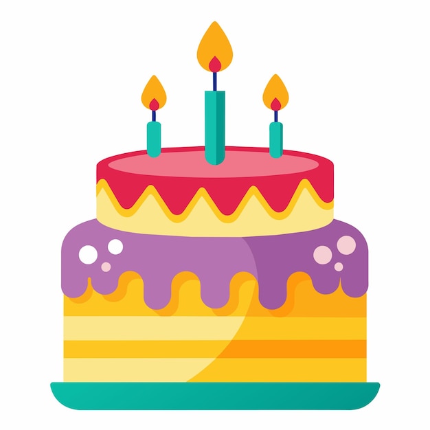 Vector vector de pastel de cumpleaños mínimo fondo blanco 7