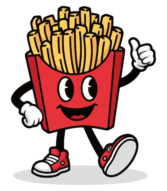 El vector de las patatas fritas de dibujos animados