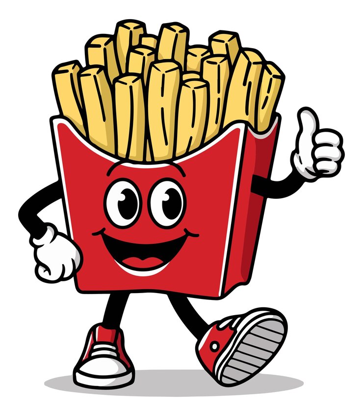 Vector el vector de las patatas fritas de dibujos animados